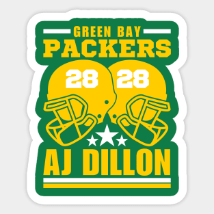 Green Bay Packers AJ Dillon 28 American Football Retro Sticker